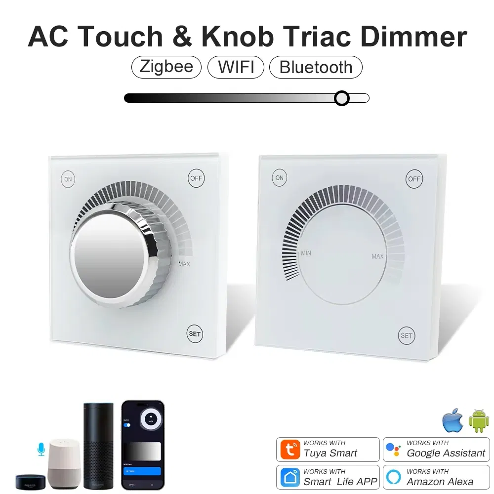 Tuya WiFi Triac Dimmer AC 110V 220V Zigbee Controller Switch Works with Alexa Google Assitant Smart Life APP RF Remote Control