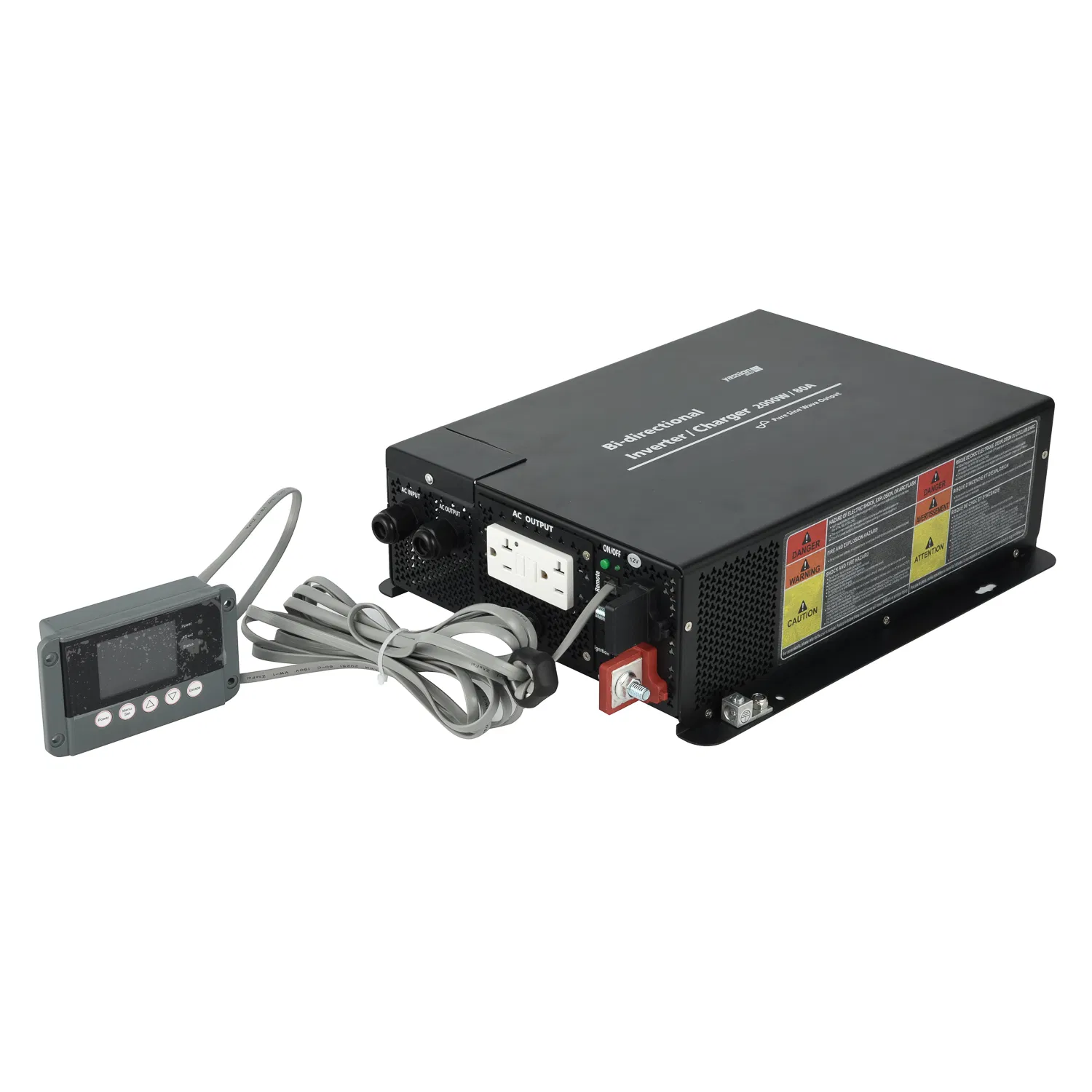 2000W Pure Sine Wave Bi-Directional Inverter Charger 10A~80A Adjustable Current Charger