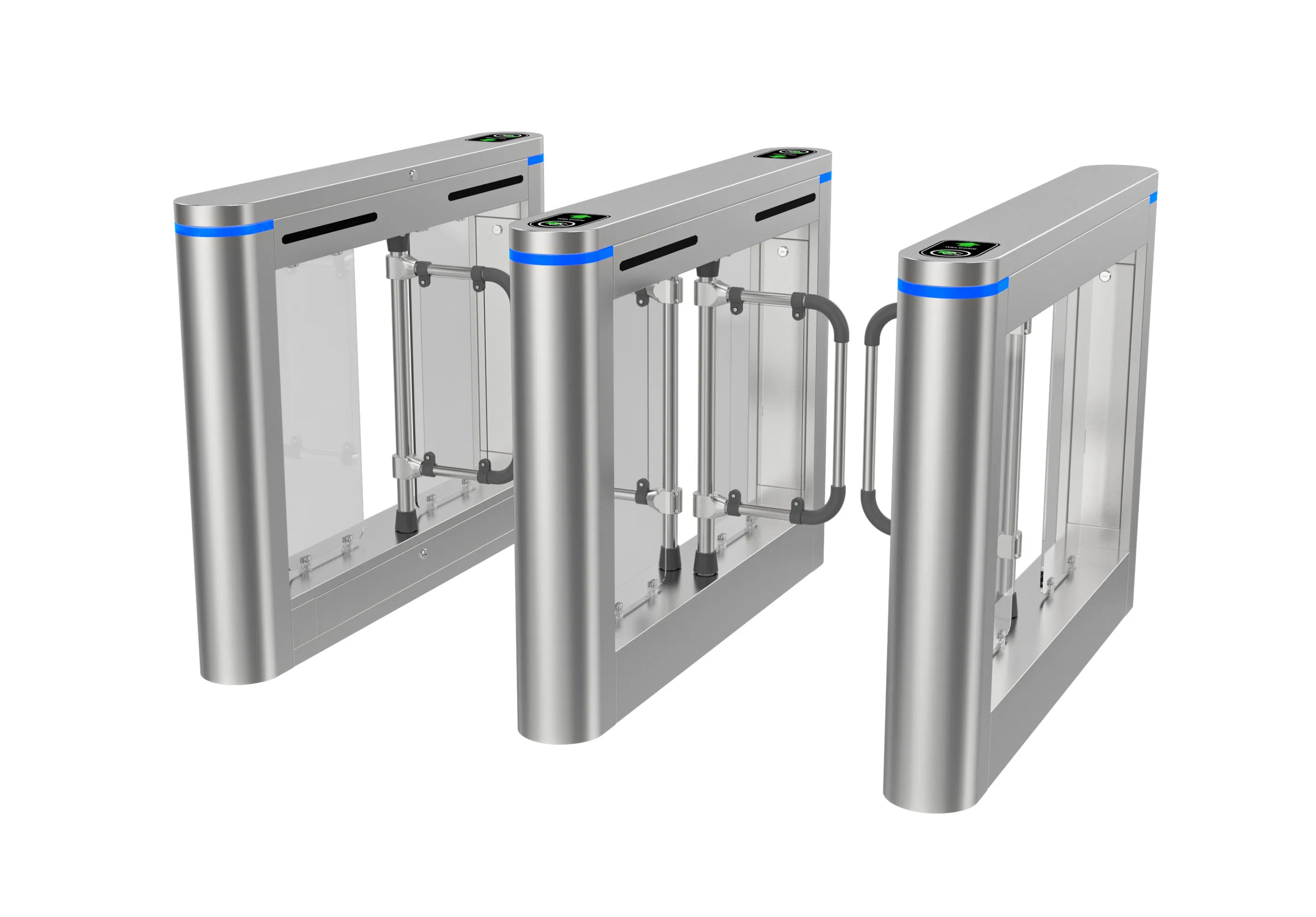 304 Stainless Steel Automatic High Security Pedestrian Access Control with RFID/Barcode/Face Recognition Devices Swing Barrier Speed Gate