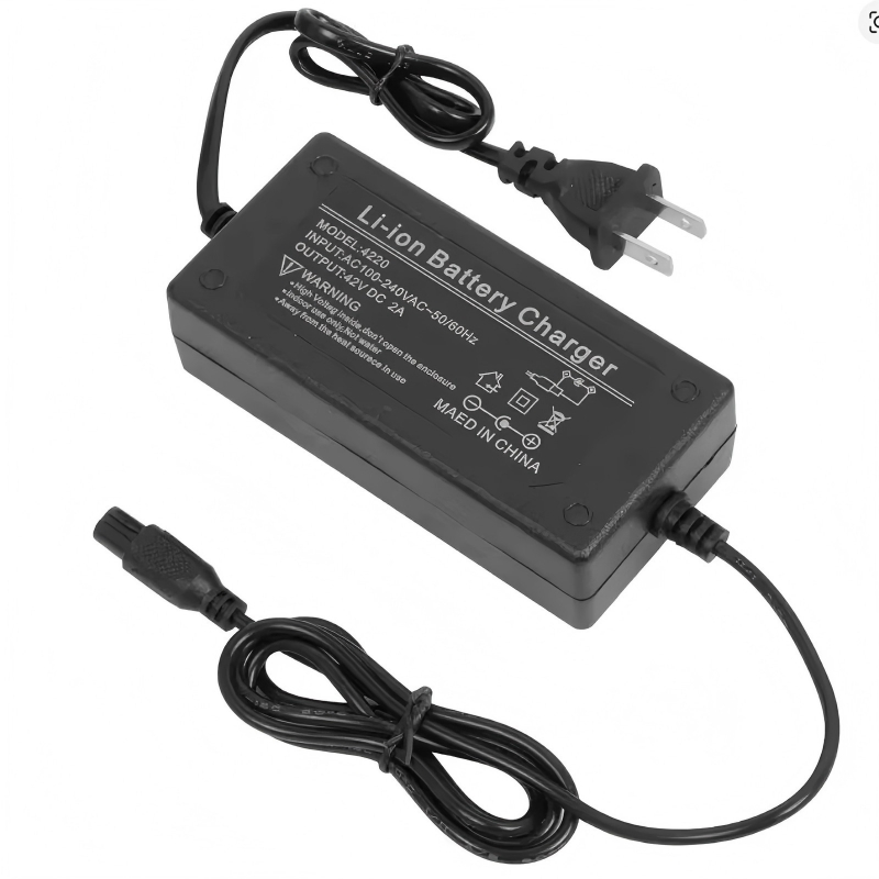 36V Smart Lithium Battery Charger DC42V 2A 5.5X2.1mm for 10 Series 36V 8ah 9ah 10ah 12ah 20ah with LED Indicator EU Us Plug
