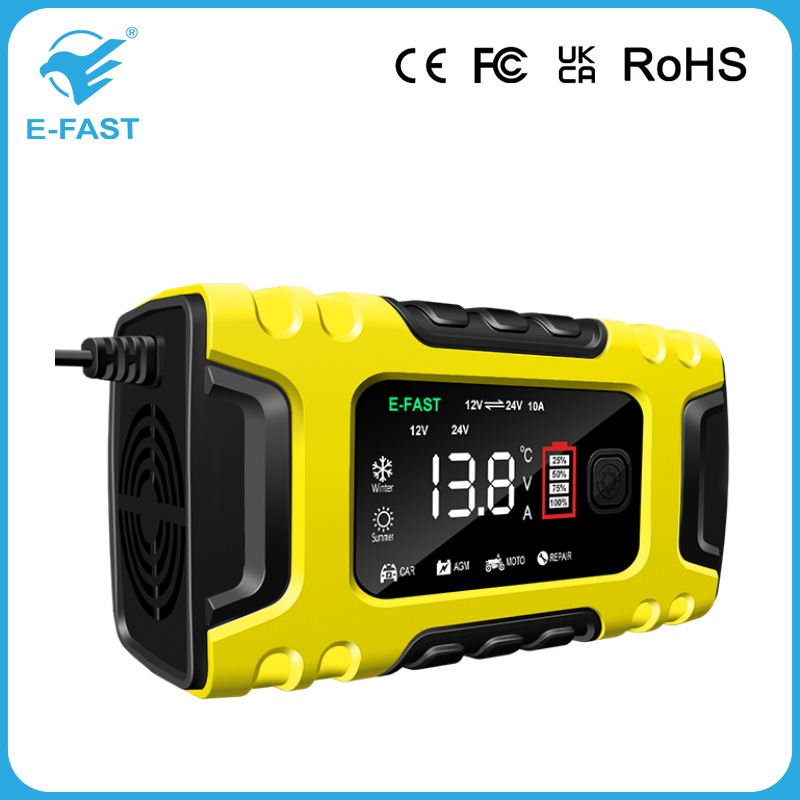 Intelligent Battery Charger 10A12V 24V for Automatic Charger Car Motorcycle Boat Marine