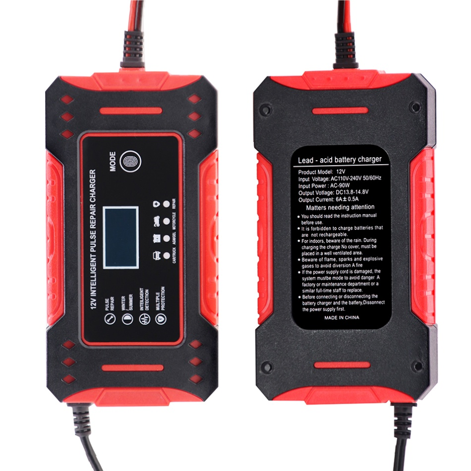 12V6a Quick Temperature Compensation Battery Charging Fast Smart Fully Automatic Maintainer Trickle Car Battery Charger