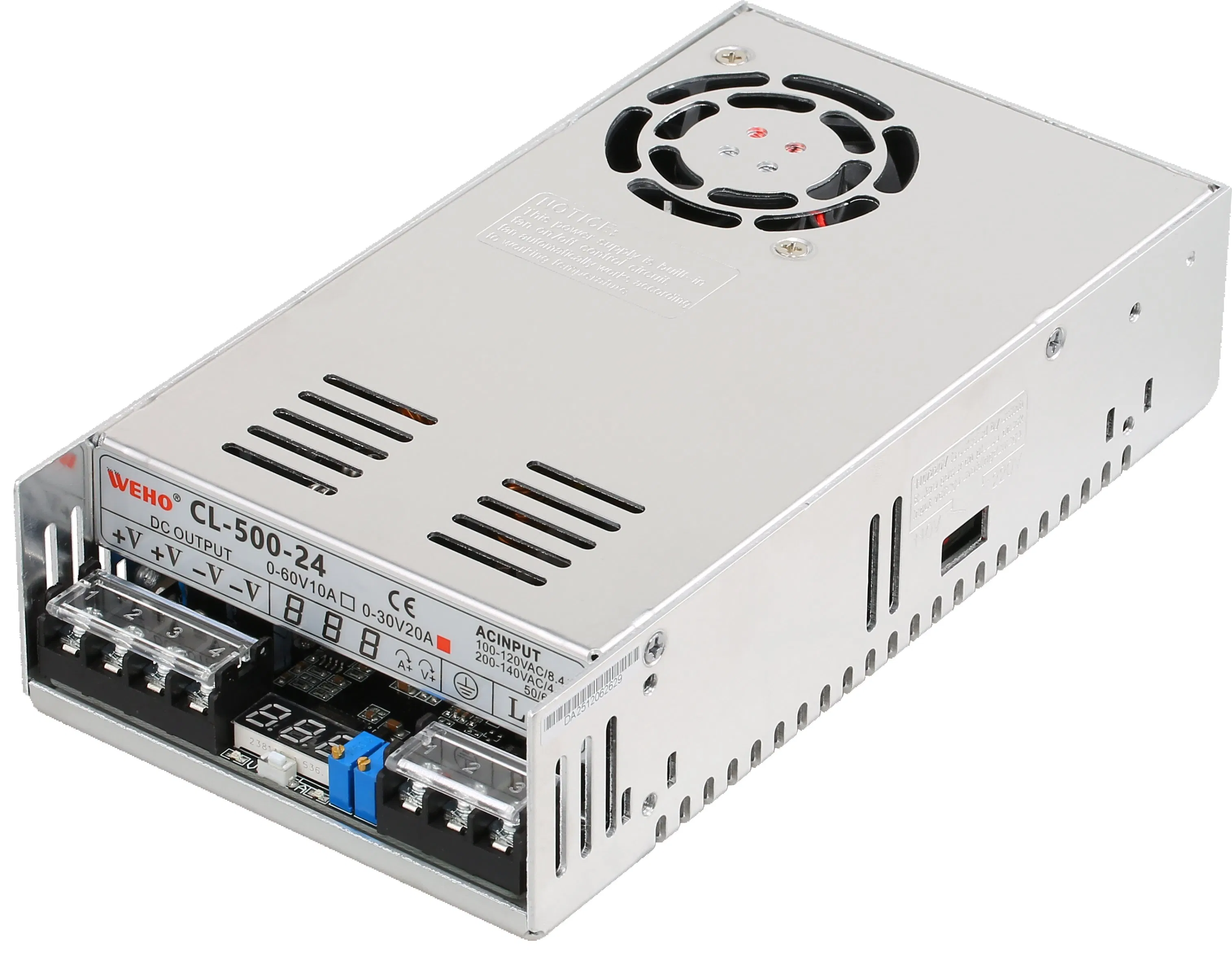 CE RoHS Certified Adjustable Battery Charger 500W Pid Display AC-DC Power Supply Suitable for Lithium-Ion Batteries