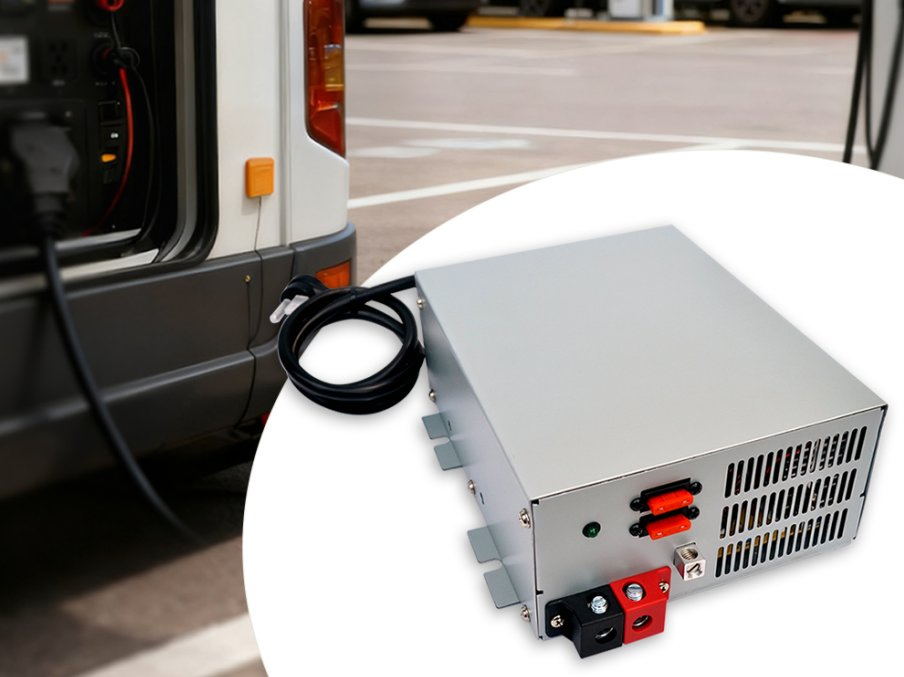 24V-Lk Model AC/DC 75A Charger with Fan Cooling and Easy Mounting Design