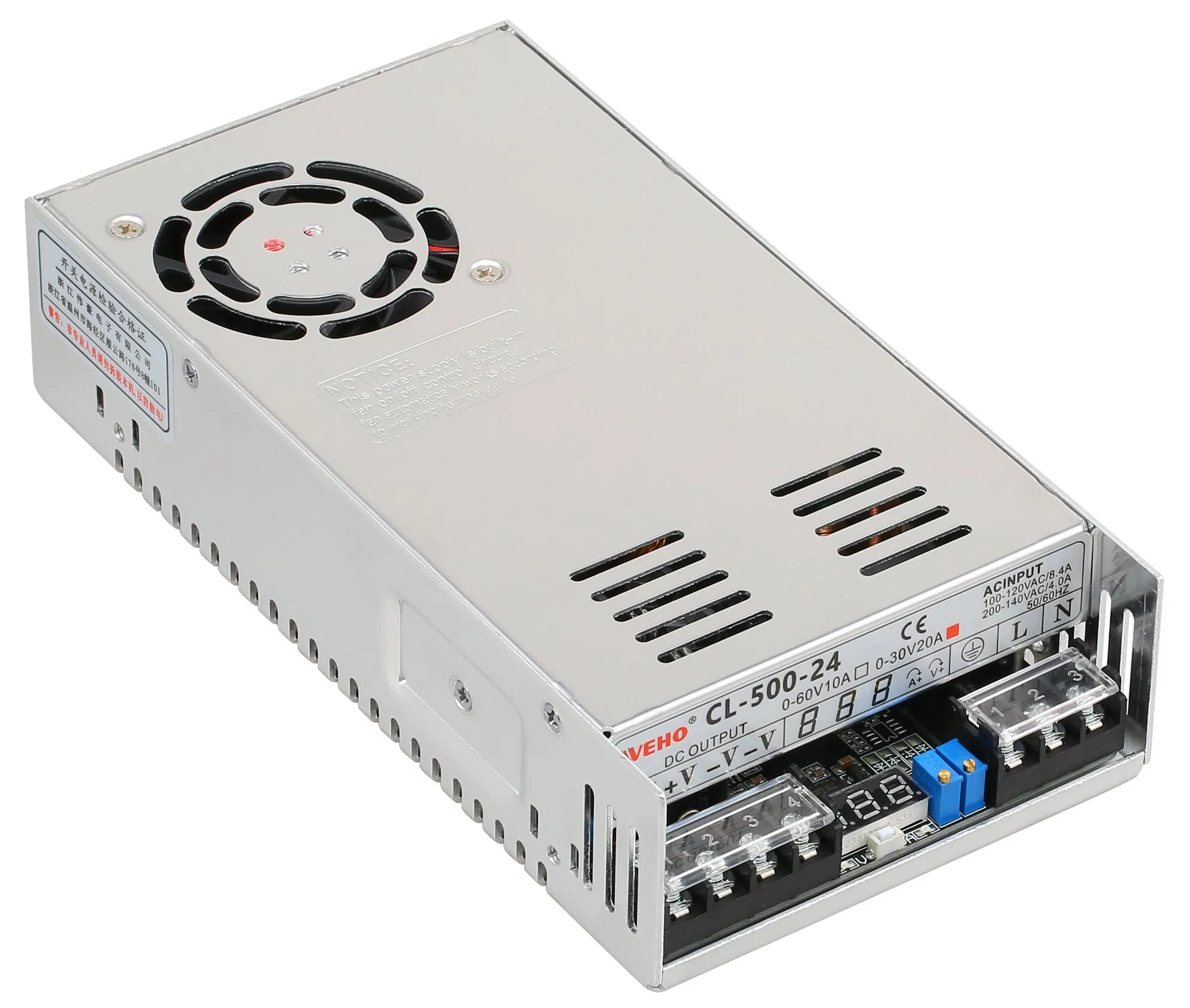 CE RoHS Certified Adjustable Battery Charger 500W Pid Display AC-DC Power Supply Suitable for Lithium-Ion Batteries