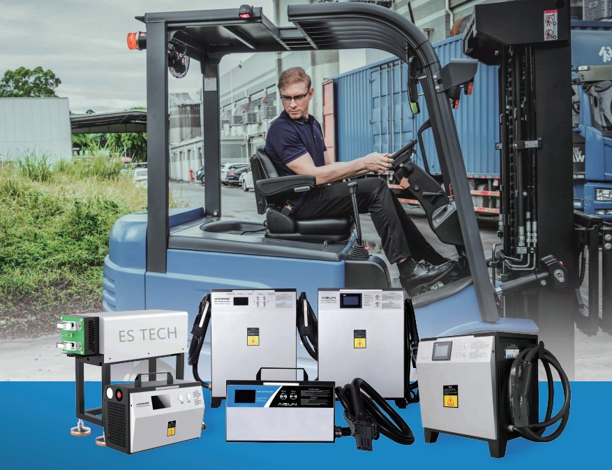 CE/UL/TUV Certified 24/36/48V Electric Forklift Lithium Battery Charger &amp; Charging Station