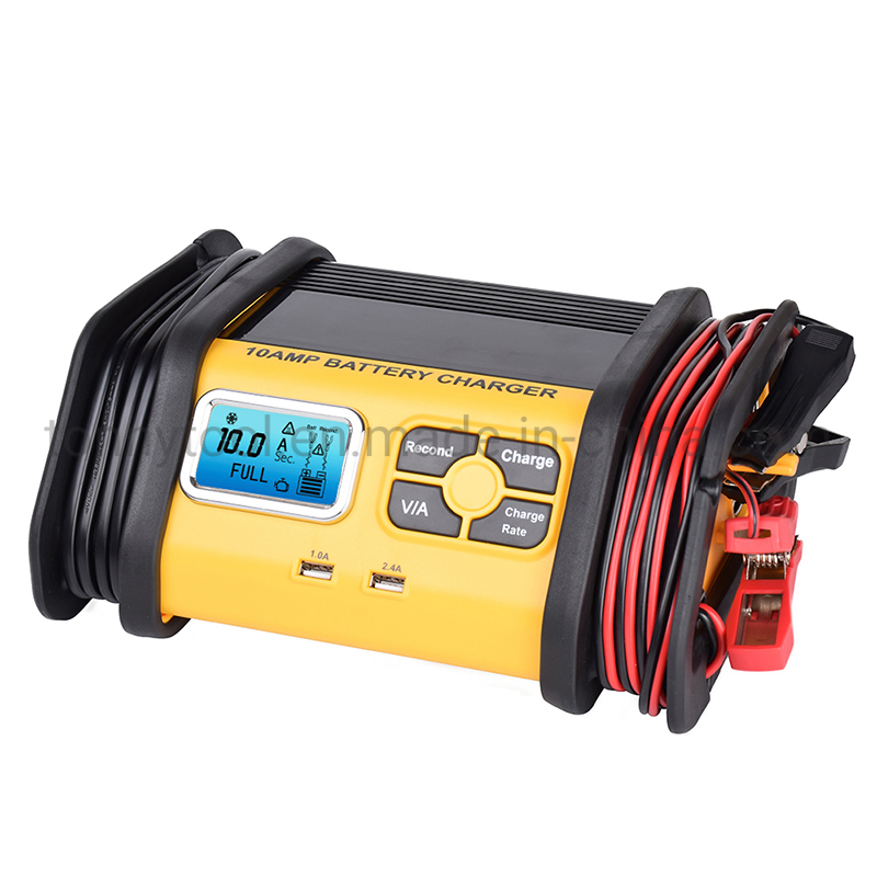 10-AMP Fully-Automatic Smart Charger, 12 Volt Battery Charger, Battery Maintainer, Trickle Charger