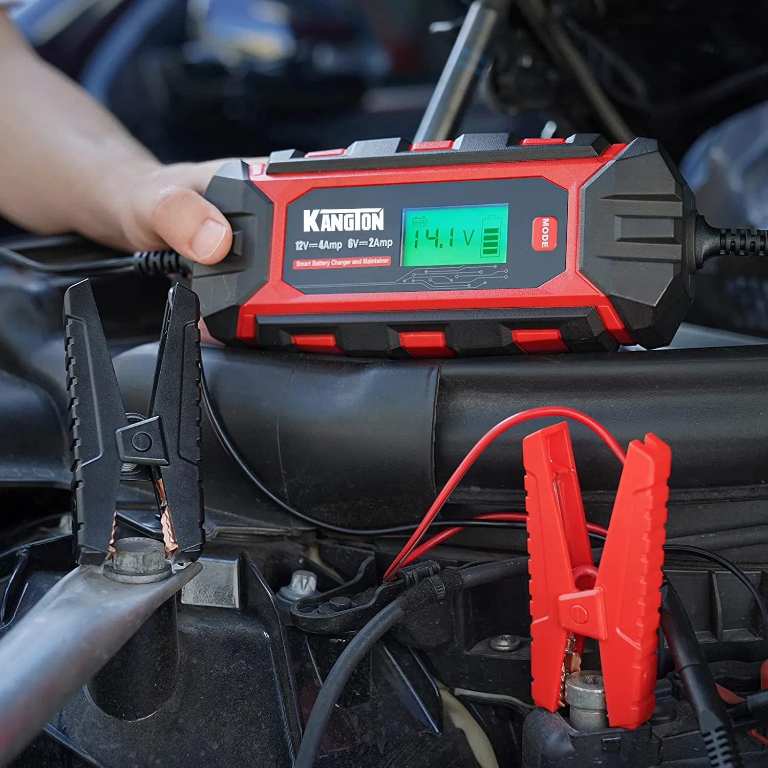 4-AMP Electric Automatic Portable Car Battery Trickle Supersafe Smart Charger Automotive Maintainer 12 Volt Float Charger, Desulfator for Lead-Acid Battery