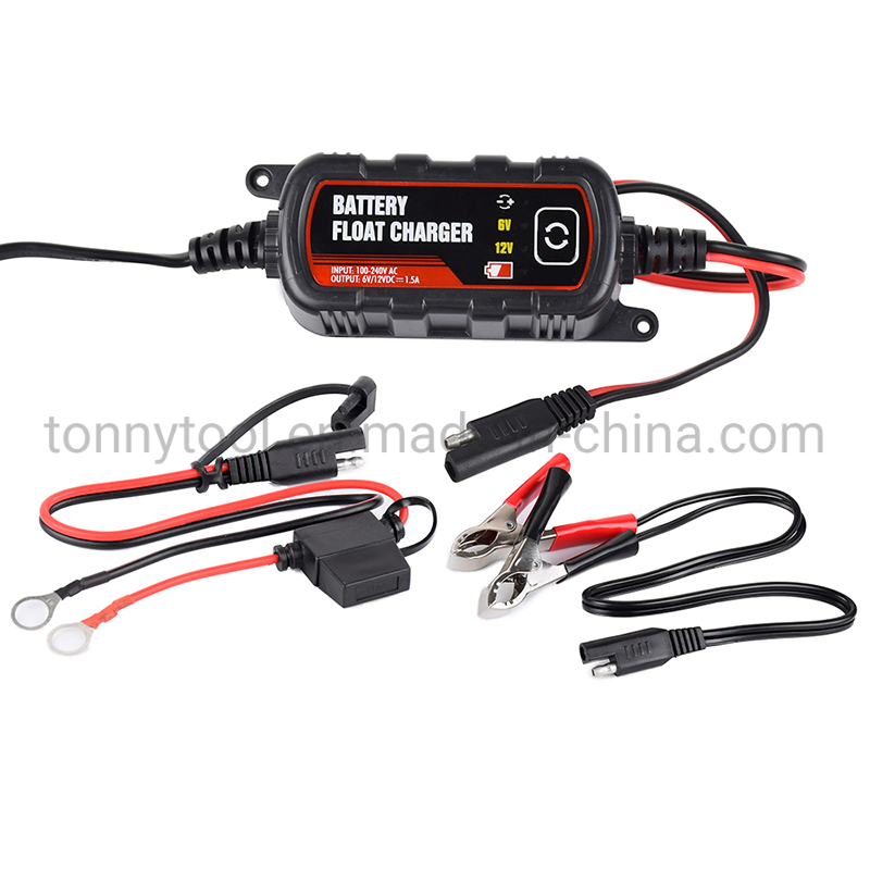 6V/12V, 1.5A Smart Battery Charger/Maintainer, Charger with Trickle and Float Charging, Ce and RoHS