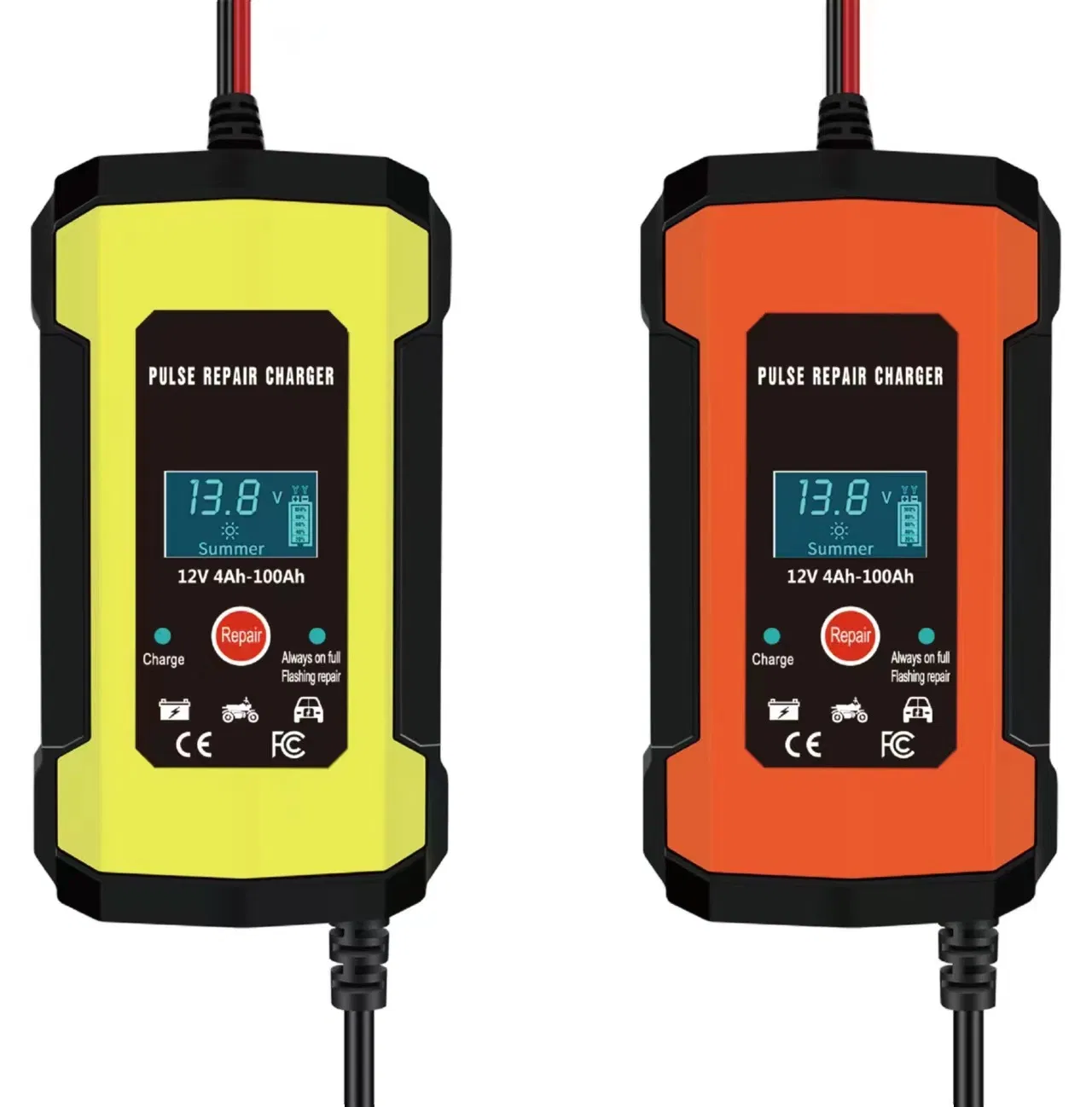 Automatic Portable Car Battery Charger 12V 6A Motorcycle Pulse Repair Trickle Charger for Gel AGM Lead Acid Battery