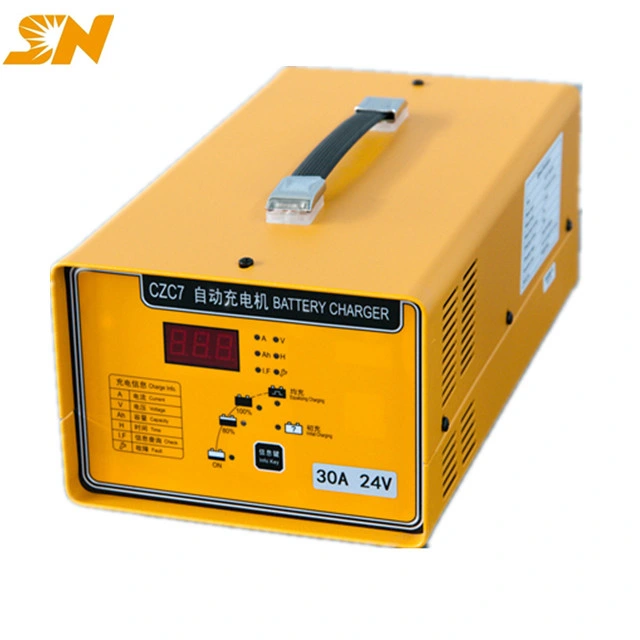 Shineng Czc7 12V 24V 36V 48V 72V 10A 20A 30A 40A 50A 120ah 200ah 150ah 110V 220V AC Lead Acid AGM Gel Battery Charger for Electric Stacker Forklift Tow Tractor