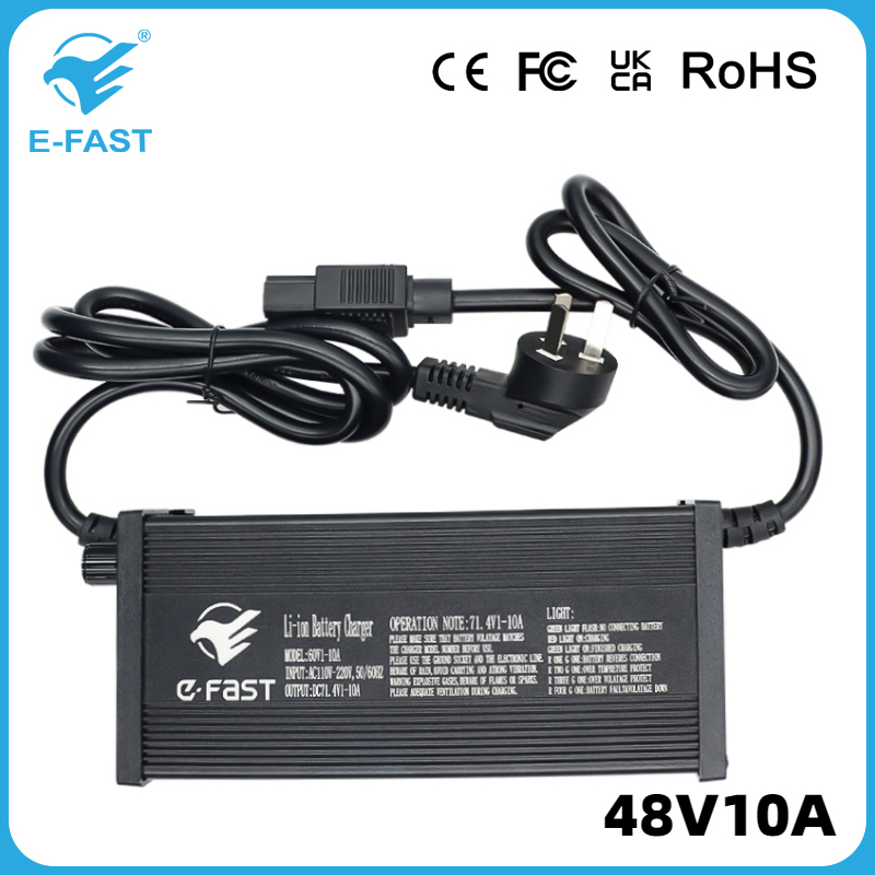 48V Series 54.6V 13s Li-ion Battery Charger 58.4V 16s LiFePO4 Battery Charger 3.7V in Series Battery Pack Aluminum Alloy