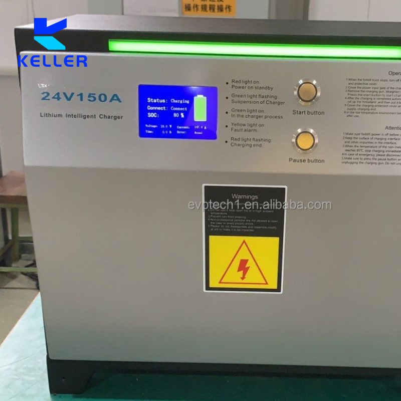 24V Series 150A-200A High Efficiency 94% Li Battery Charger for Forklift Excavator 1.2kw-24kw