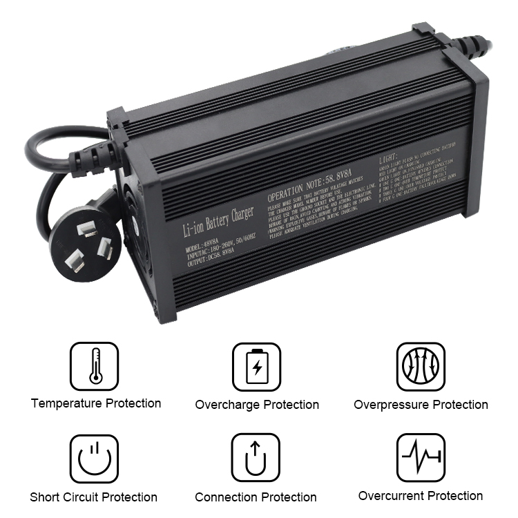 48V 60V 72V Li-ion Battery Charger 20s LiFePO4 Battery Charger 3.7V in Series Battery Pack Aluminum Alloy