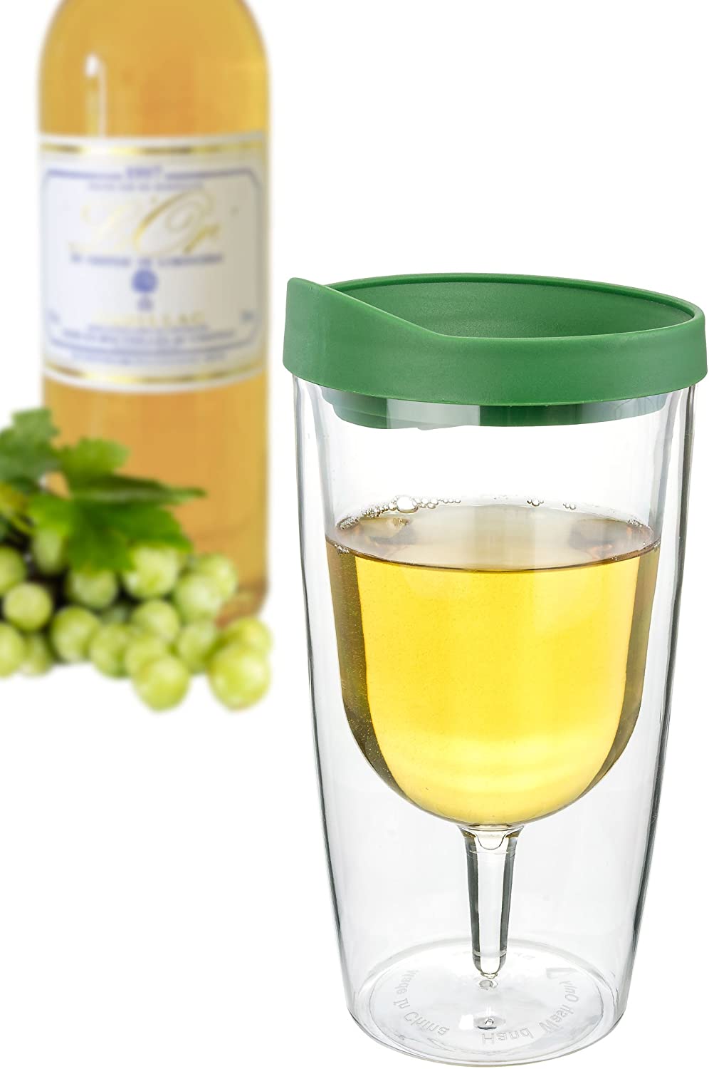 OEM Amazon best seller 10oz plastic wine glass transparent wine tumblers double wall insulated wine cups with lid Manufacturer, Supplier