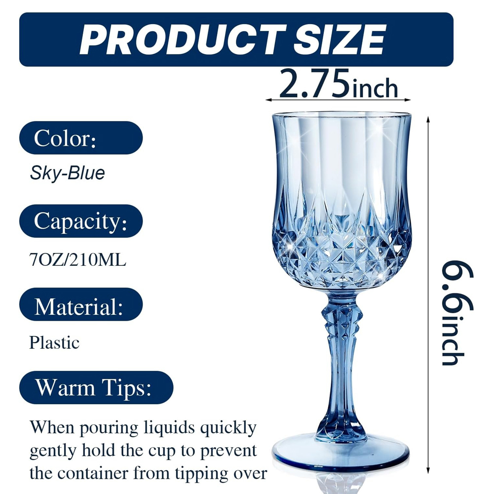 Cheap 7oz Vintage Crystal Goblets Plastic Stemware Drinking Wine Goblets for Wedding Reception Quotes, Exporters