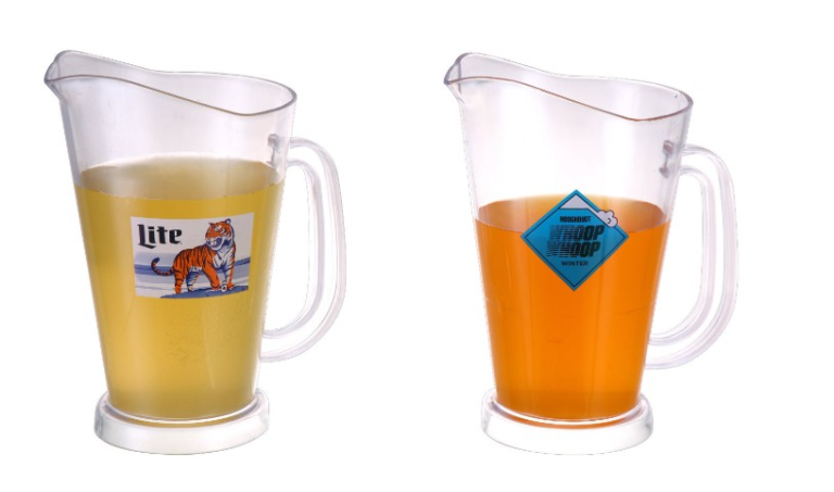 High-Quality BPA Free Clear Custom Logo Beer Plastic Water Jug 1L/1.7L/2L Pitcher Pot Factory, Exporters