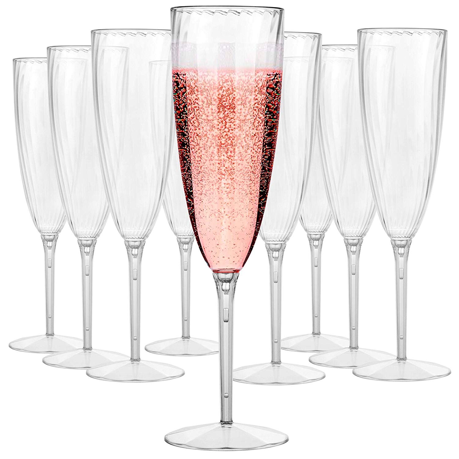 Cheap Disposable 6 oz One Piece Stemmed Plastic Wine Glasses Plastic Champagne Flutes for Weddings and special Celebrations  Factories, Pricelist