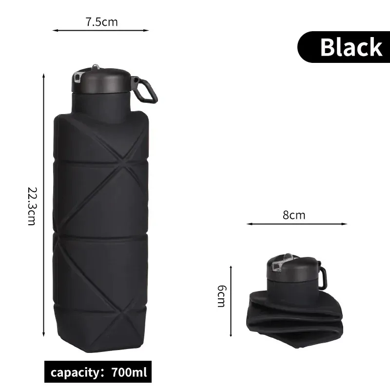 China Leak-Proof 700ml Silicone Water Bottle Collapsible & Reusable for Outdoor Adventures Suppliers, Factories