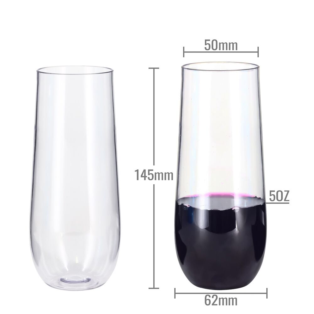 Best Shatterproof Recyclable And Unbreakable Plastic Clear Stemless Champagne Glasses Flutes Factory, Factories