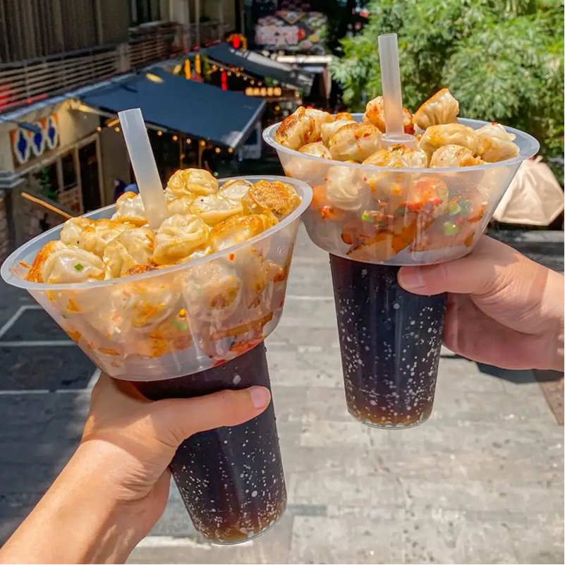 China  Stadium Snack Drink Cup Disposable Plastic Cup with Snack Bowl on Top Manufacturers, Suppliers