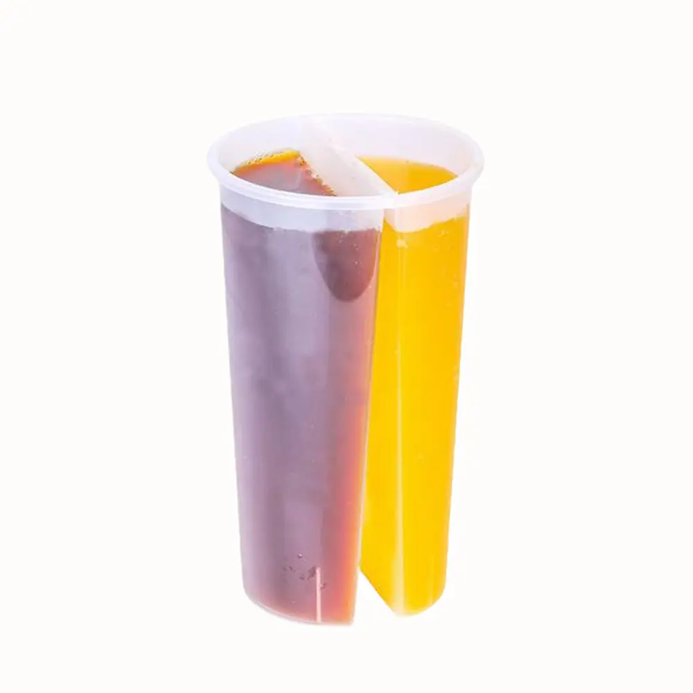 Split Cup — dual compartment plastic drink cup