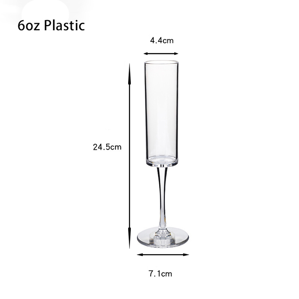 Cheap Acrylic 6oz Square Champagne Glasses Elegant Goblet Champagne Flute for Wedding Factories, Quotes