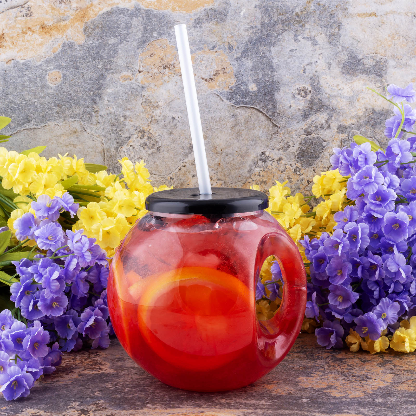 High-Quality Funtime 42oz Fish Bowl Cup Cocktail Glass Drinking Smoothie with Handle, Lid and Straw Manufacturer, Exporter