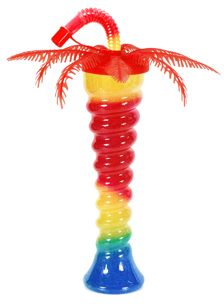 OEM Funtime Promotion New Arrival 12OZ/350ml Plastic Palm Tree Shaped Cup With Straw Manufacturer, Supplier
