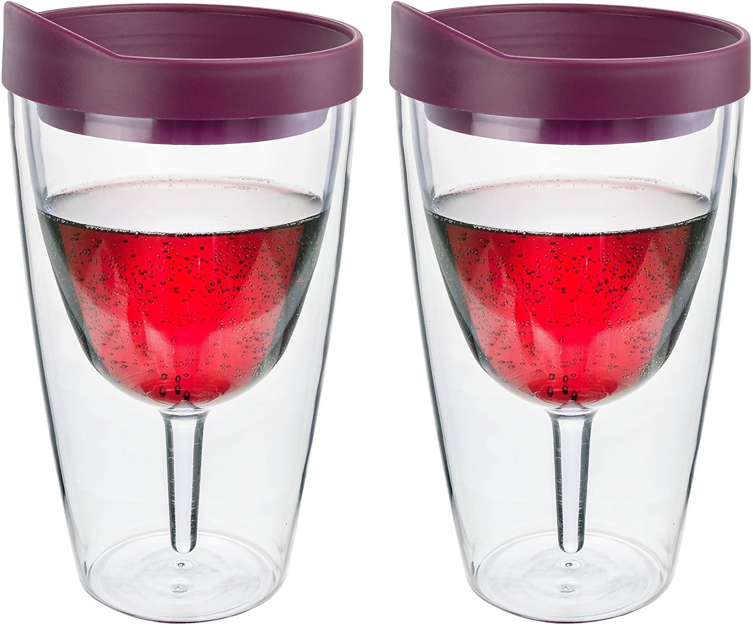 OEM Amazon best seller 10oz plastic wine glass transparent wine tumblers double wall insulated wine cups with lid Manufacturer, Supplier
