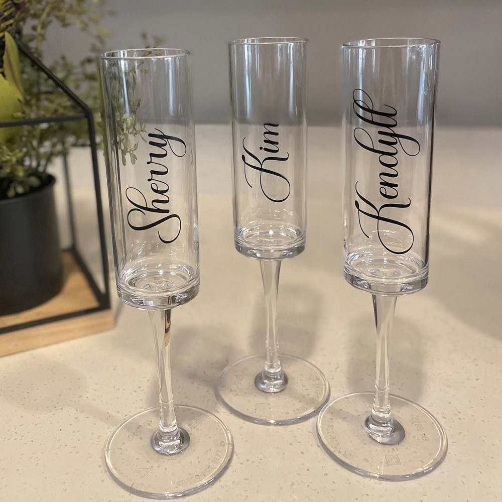 Cheap Acrylic 6oz Square Champagne Glasses Elegant Goblet Champagne Flute for Wedding Factories, Quotes