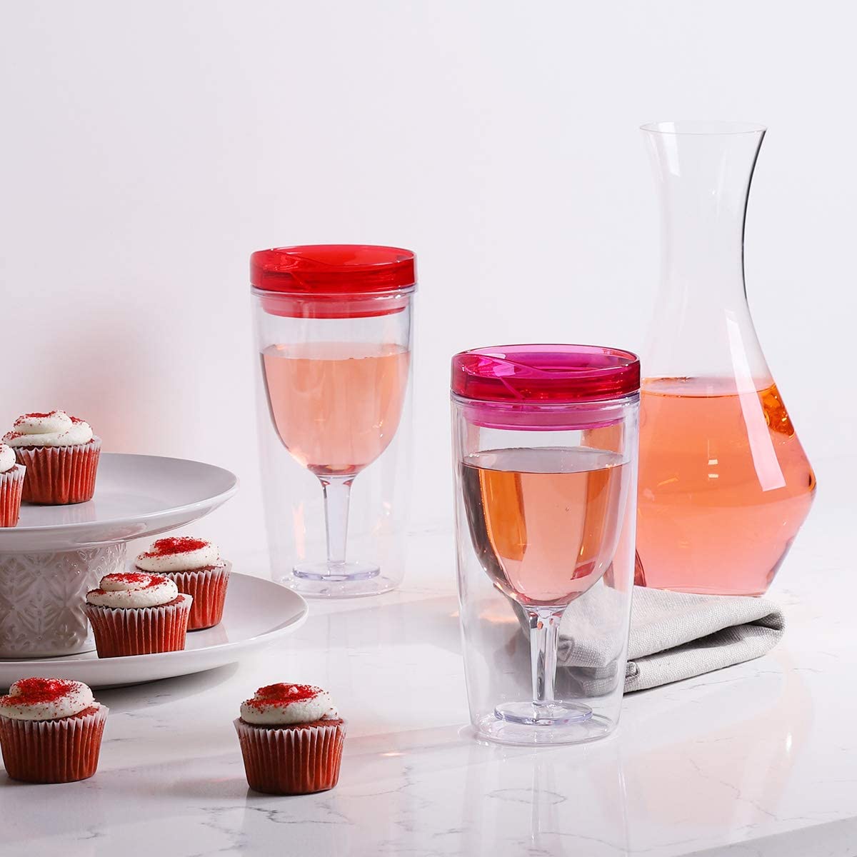 Best 10oz BPA Free Portable Wine Glass,double wall wine cup with drink-through lid, Double Wall Insulated plastic Wine Glass Tumbler Suppliers, Exporters