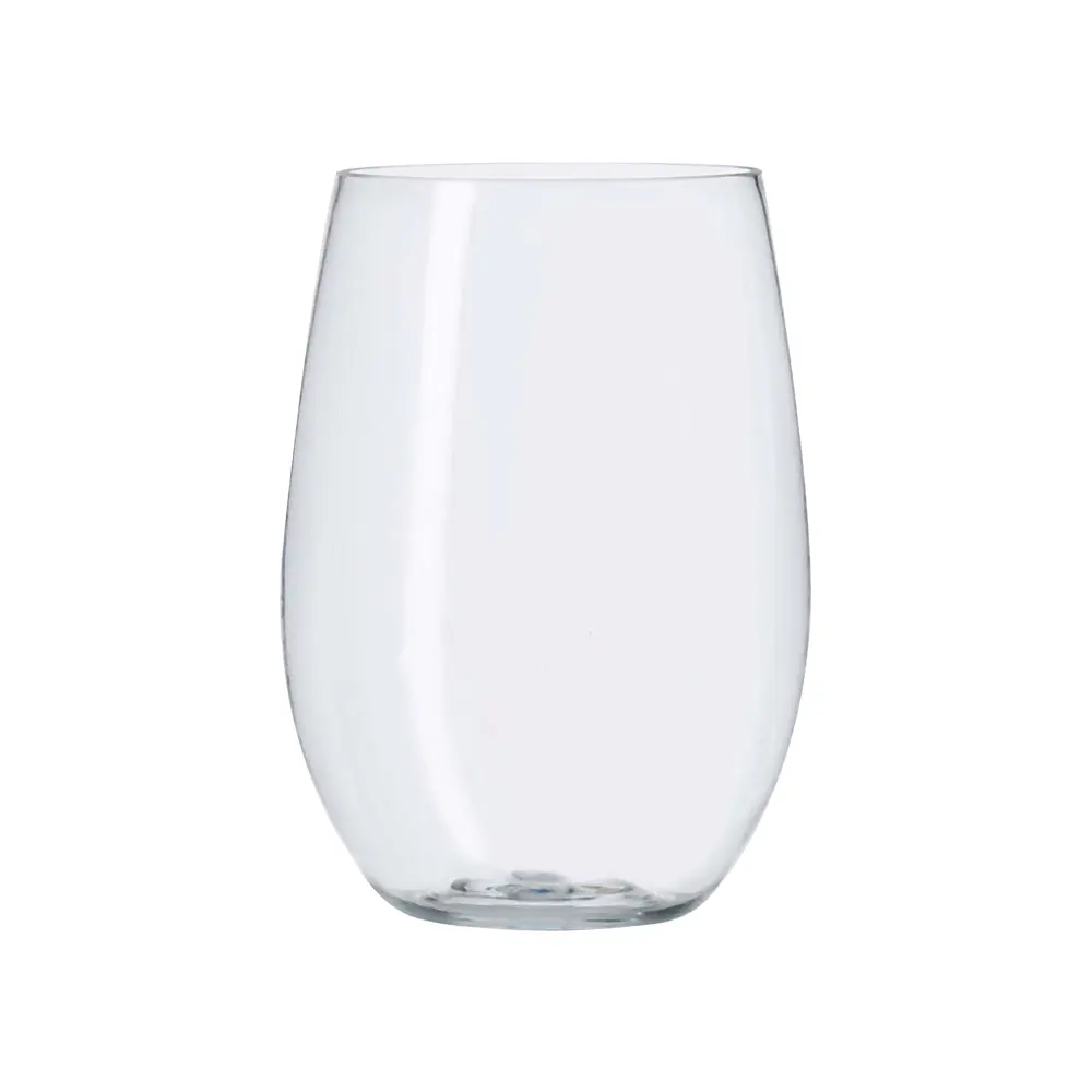 Plastic Stemless Wine Glass — reusable and durable