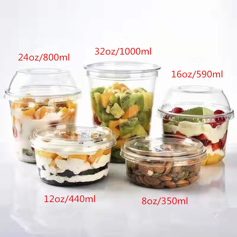 Wholesale Stackable Clear Disposable Deli Cup Milkshake Plastic Pet Boba Cup Factory, Pricelist