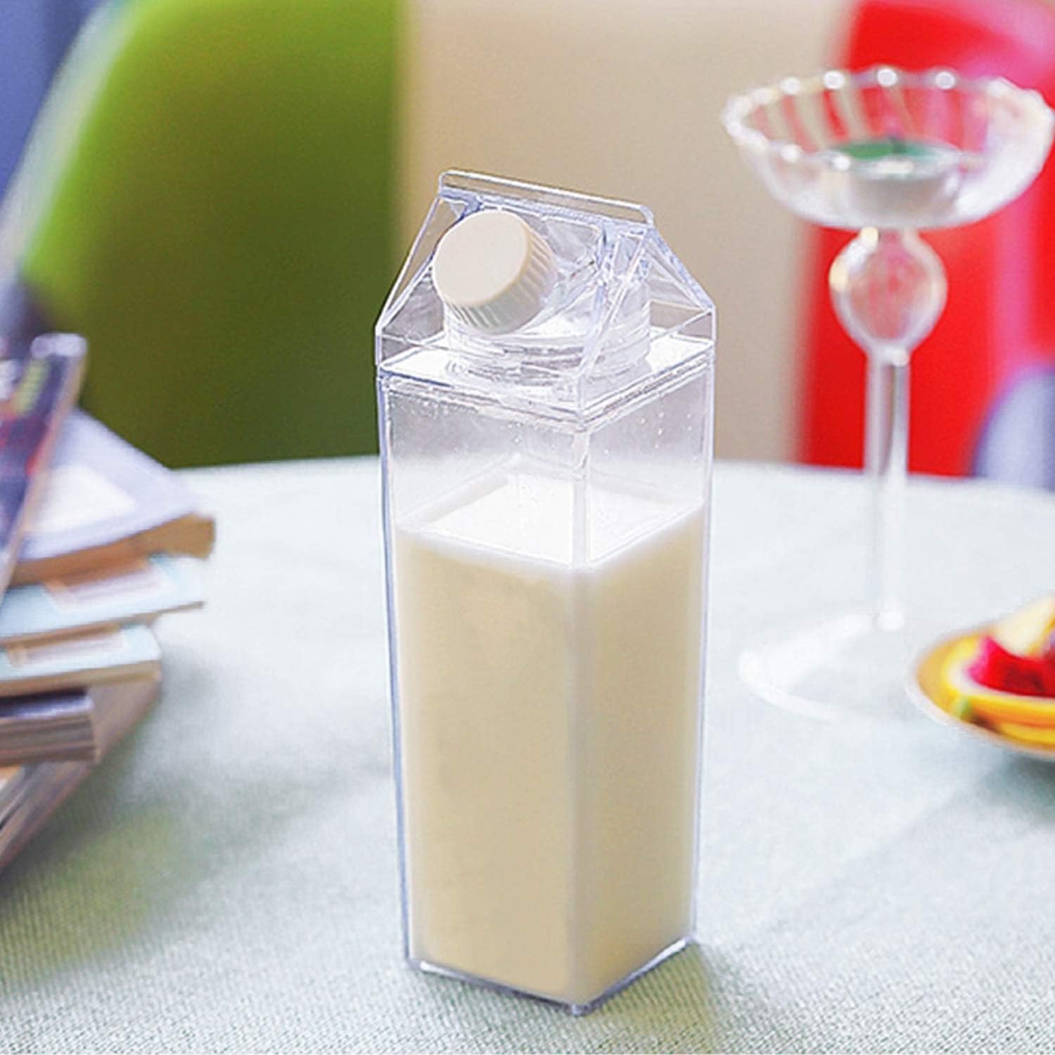 Wholesale 17oz/34oz Plastic Milk Carton Colorful Clear Water Bottle Leakproof Square Juice Bottle for Outdoor Factory, Pricelist