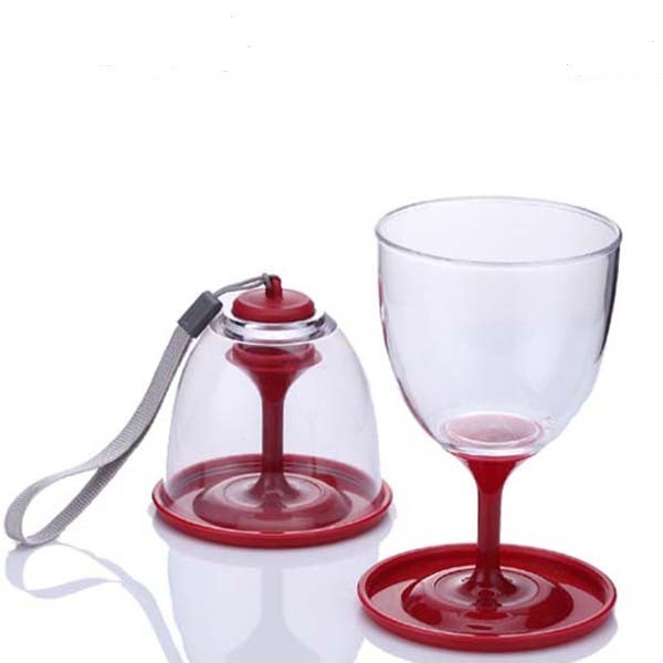 OEM 10oz Stackable Wine Tumbler Clear Collapsible Portable Plastic Wine Glass with Carry Webbing Outdoor wine glass Factories, Quotes