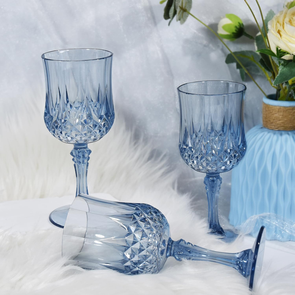Cheap 7oz Vintage Crystal Goblets Plastic Stemware Drinking Wine Goblets for Wedding Reception Quotes, Exporters