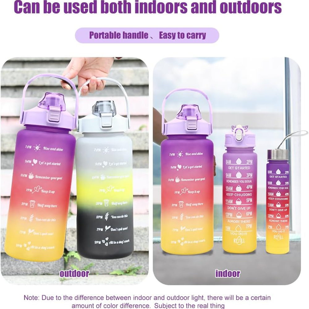 OEM Leak-Proof Sport Water Bottle for Gym 3 in 1 Water Bottle with Motivational Time Marker Factory, Pricelist