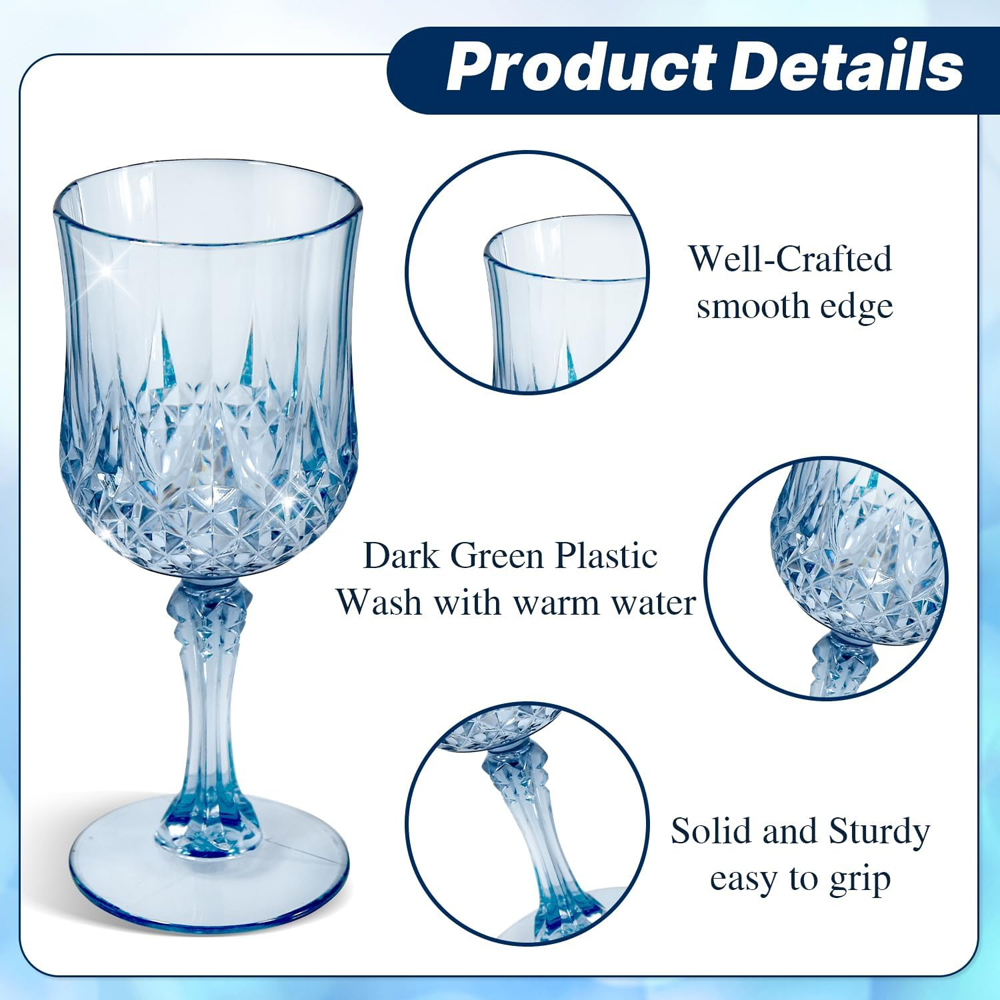 Cheap 7oz Vintage Crystal Goblets Plastic Stemware Drinking Wine Goblets for Wedding Reception Quotes, Exporters