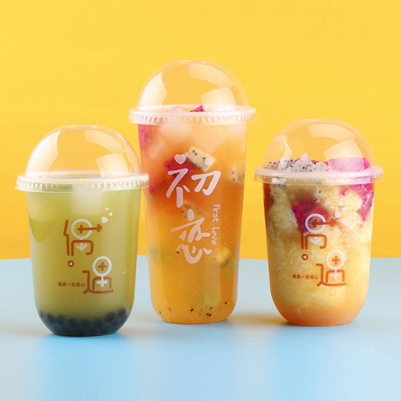 Wholesale Stackable Clear Disposable Deli Cup Milkshake Plastic Pet Boba Cup Factory, Pricelist