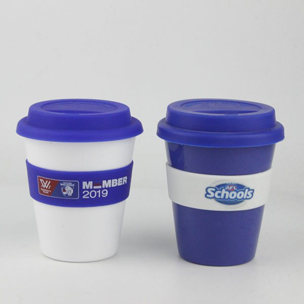 China Charmlite Plastic Coffee Mug with Screw Lid and Silicone Band Reusable Style 16oz Manufacturer, Factory