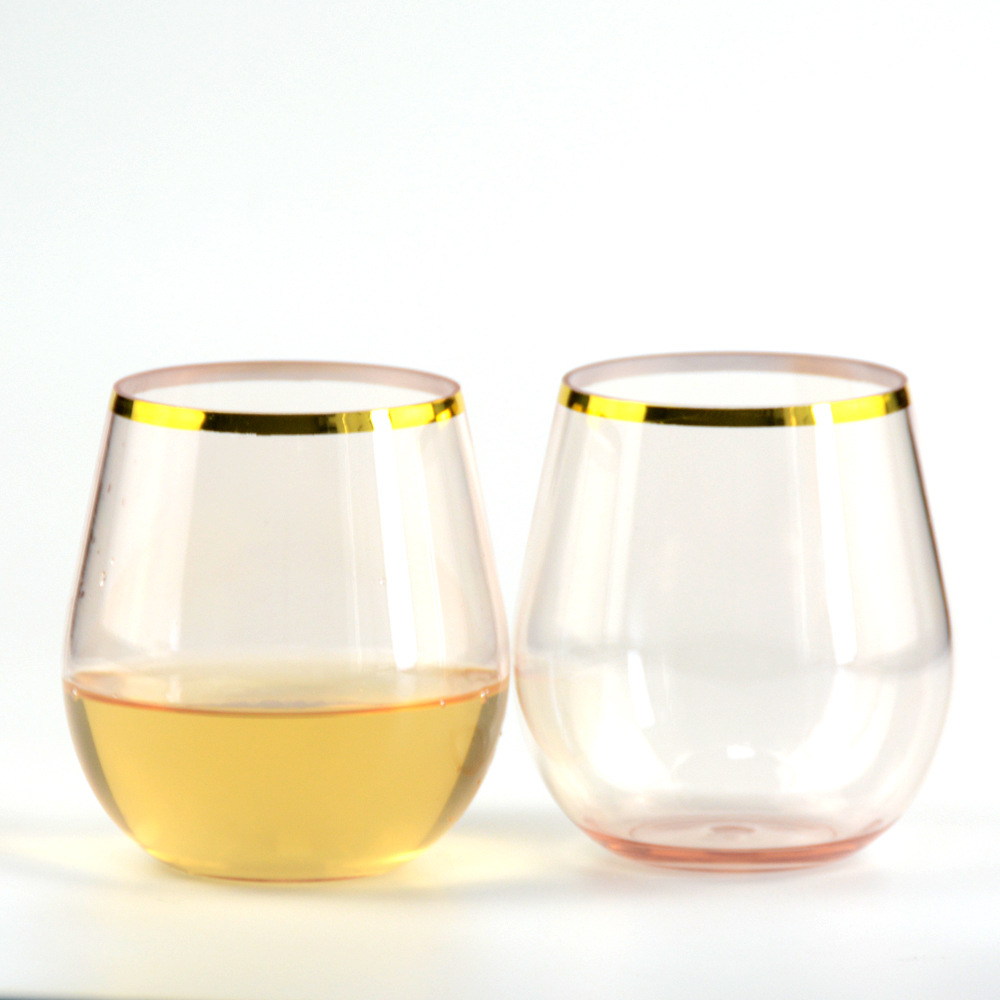 Wholesale 18oz Plastic Stemless Wine Glass Outdoor Unbreakable Reusable Plastic Wine Cup for Wedding Supplier, Suppliers