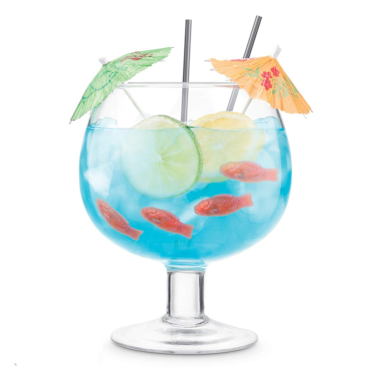 High-Quality Plastic Footed Cocktail Fish Bowl Unbreakable 60oz 1.7ltr Manufacturer, Supplier
