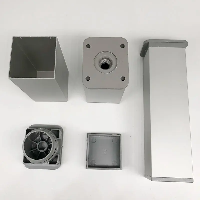 China Suppliers Factory Square Aluminum Alloy Furniture Legs for Sofa, Cabinet, and TV Stands - Adjustable Support Feet