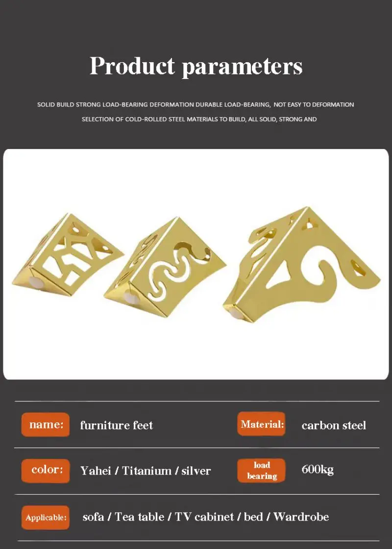 Application of iron feet on modern cabinets