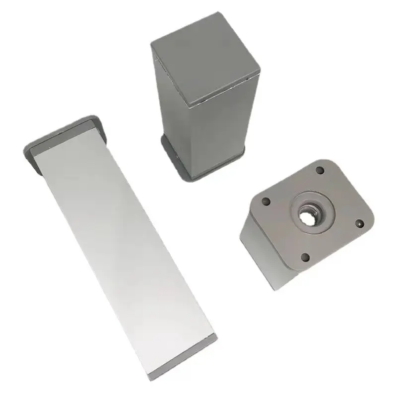 China Suppliers Factory Square Aluminum Alloy Furniture Legs for Sofa, Cabinet, and TV Stands - Adjustable Support Feet