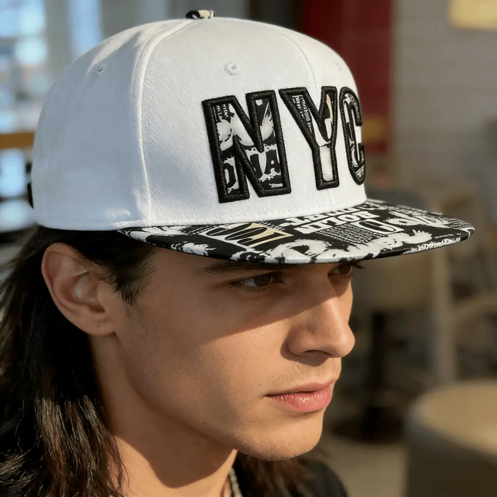 Custom New York Flat Bill Hip Hop Cap - NYC Embroidered Snapback Hat Manufacturer, Supplier