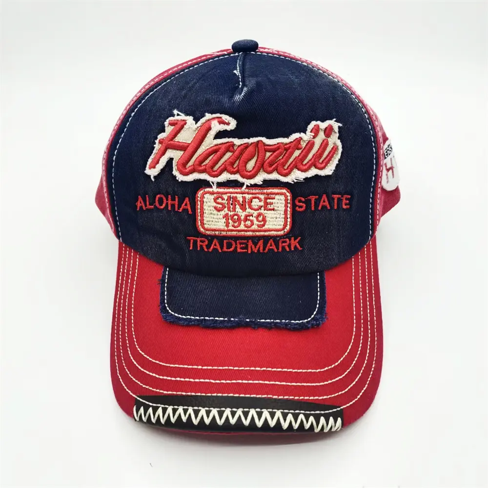 China Distressed Washed Cotton Baseball Cap with 3D Patch Embroidery Manufacturers, Supplier