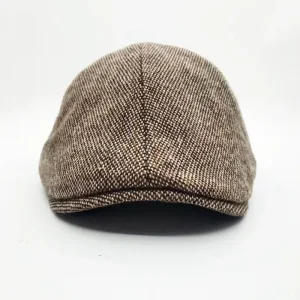 High-Quality Brown Tweed Newsboy Cap