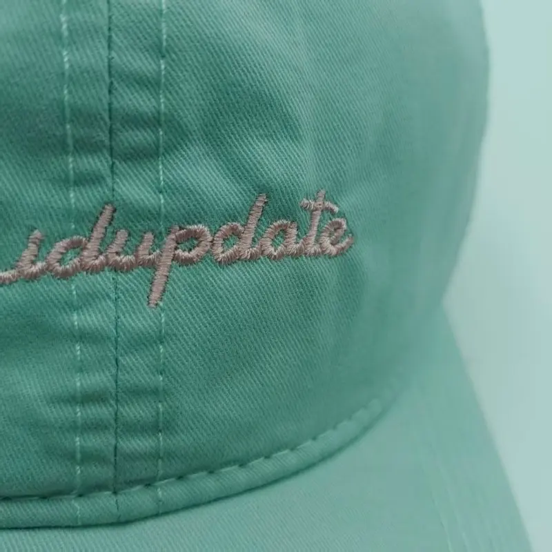 China Mint Green Baseball Cap with Pink Script Embroidery – Cute Women’s Summer Hat Manufacturers, Factories
